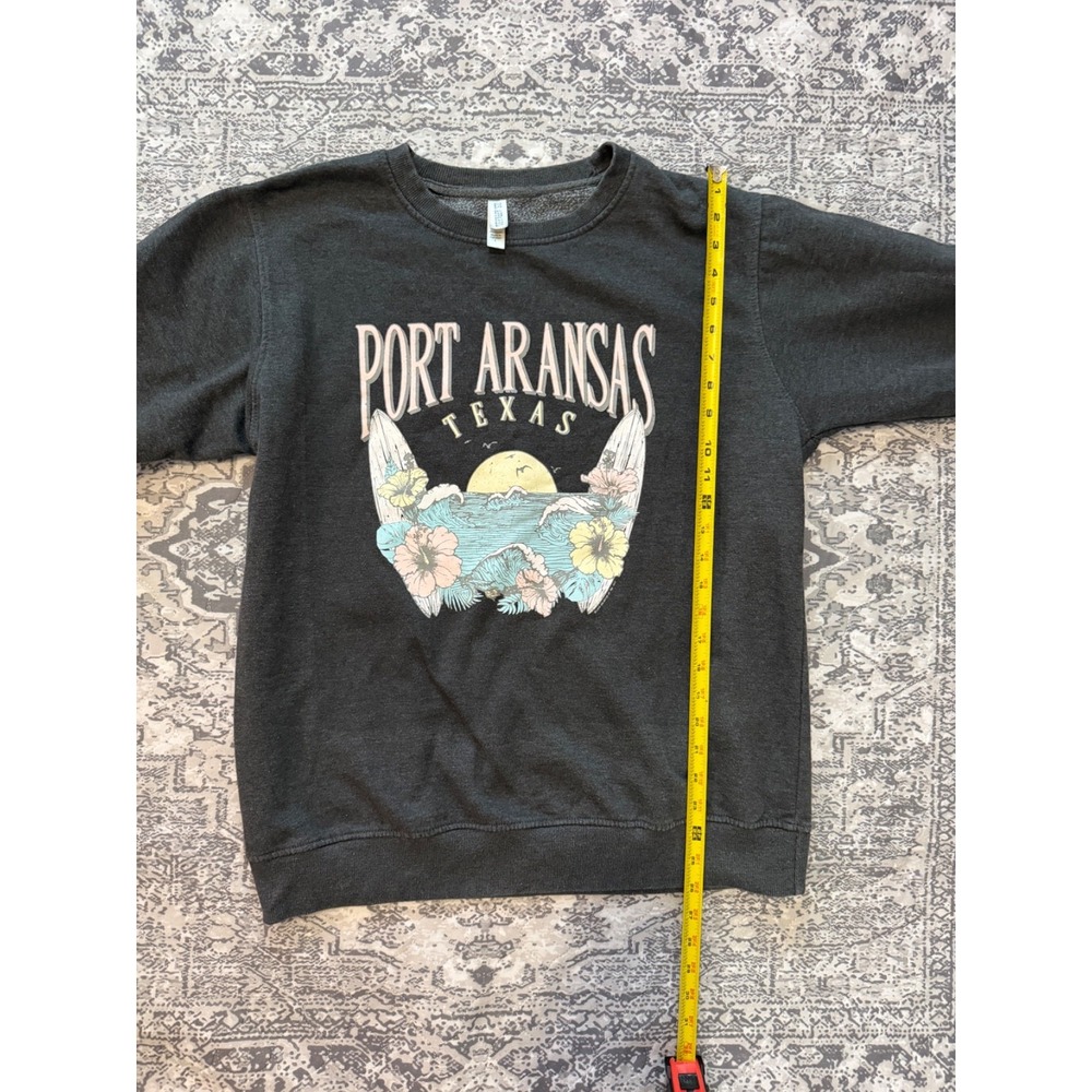 US Apparel Port Aransas Texas Graphic Sweatshirt Charcoal Gray Mens Large